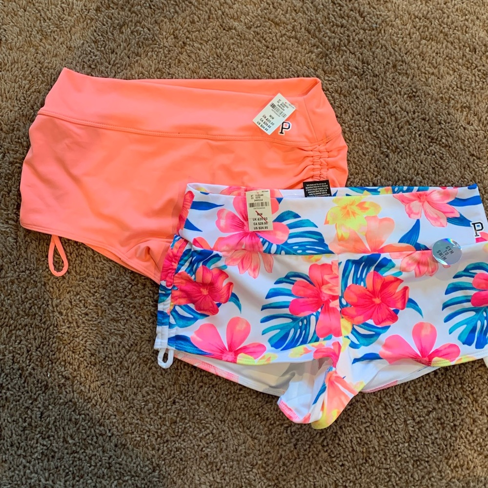 VS Pink Gym To Swim Shorts Sz. Medium x2